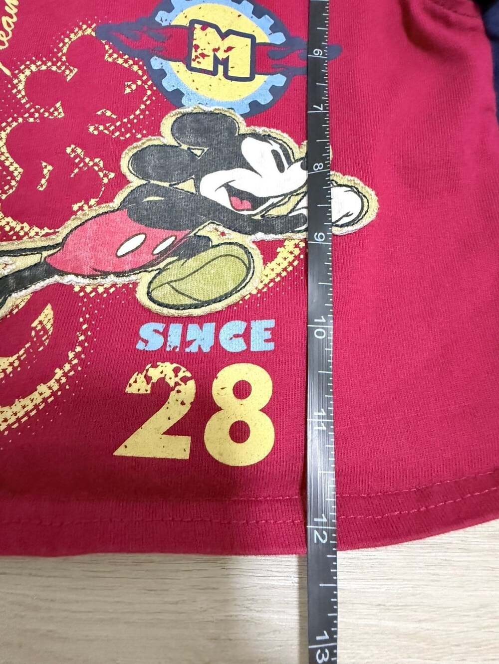 Disney Original Mickey T-Shirt Size 18M Racing Team 28 Blue Red - Picture 7 of 8